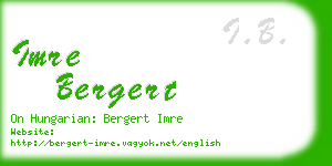 imre bergert business card